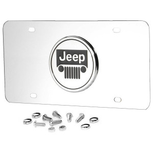 Automotive Gold, 3-D Stainless Steel Jeep Grille Logo License Plate, Universal