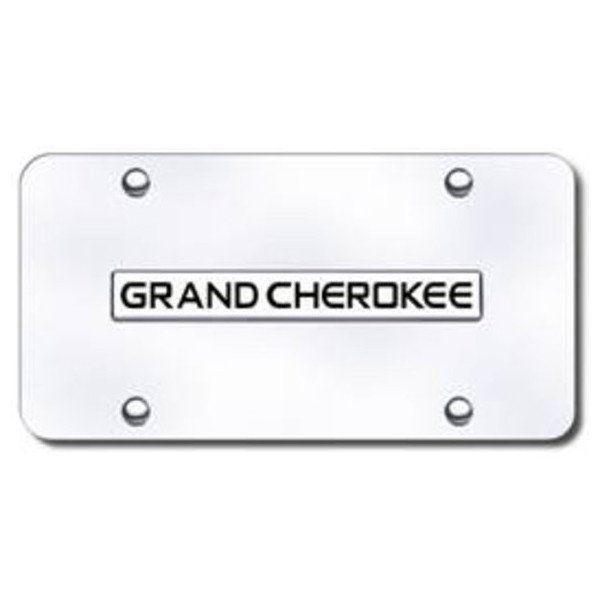 Automotive Gold, 3-D Stainless Steel Jeep Grand Cherokee Logo License Plate, Universal