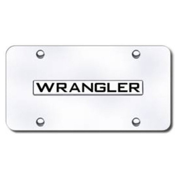 Automotive Gold, 3-D Stainless Steel Wrangler Logo License Plate, Universal