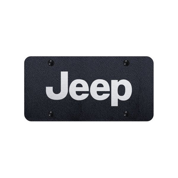 Automotive Gold, Jeep Logo License Plate, Rugged Black