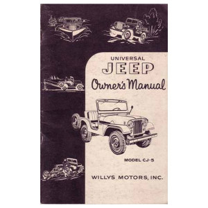 Bishko Automotive Literature, Factory Authorized Owners Manuals, 1948 Willys CJ-3A, for Classic Willy's Jeeps