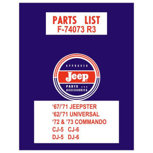 Bishko Automotive Literature, Factory Authorized Parts Catalog, 41-45 Military Jeeps, for 41-73 Vintage Jeeps
