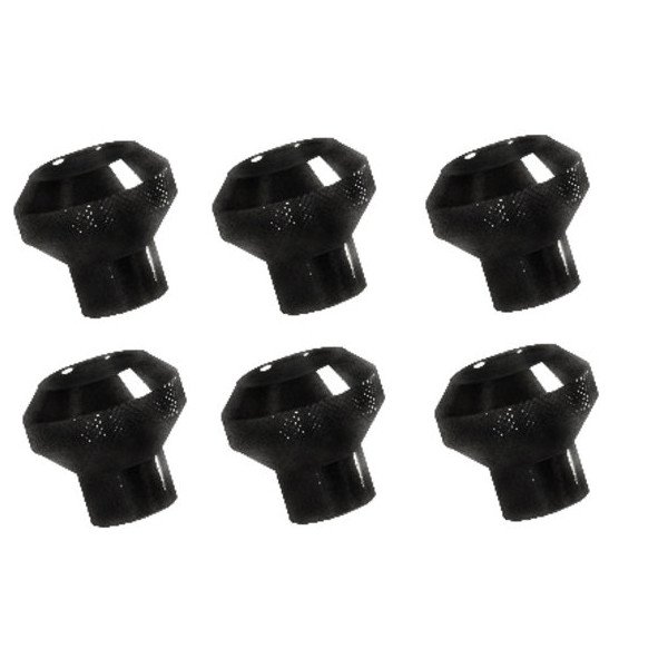 OMIX, 6 pc. Stainless Steel Interior Knob Set, Black Powder Coat Finish, for 76-86 Jeep CJ