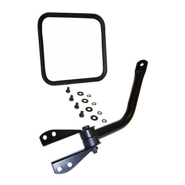 Mirror & Arm in Black, Driver Side