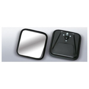 Rugged Ridge, Passenger Side Square Mirror Head with Convex Glass in Black, for Jeep CJ-5, CJ-6, CJ-7 & CJ-8 Scrambler