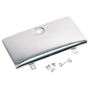 Kentrol, Stainless Steel Glove Box Door uses OEM Key, Polished Stainless Steel, for 72-86 Jeep CJ
