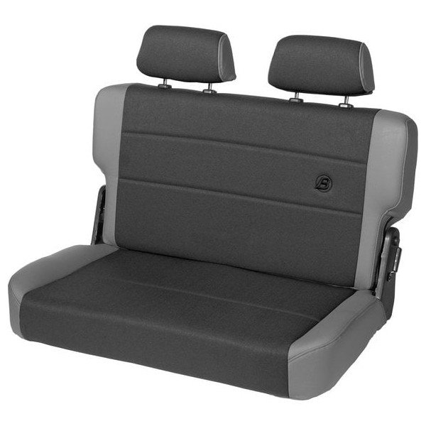 TrailMax II Fold & Tumble Rear Bench Seat in Fabric, Charcoal