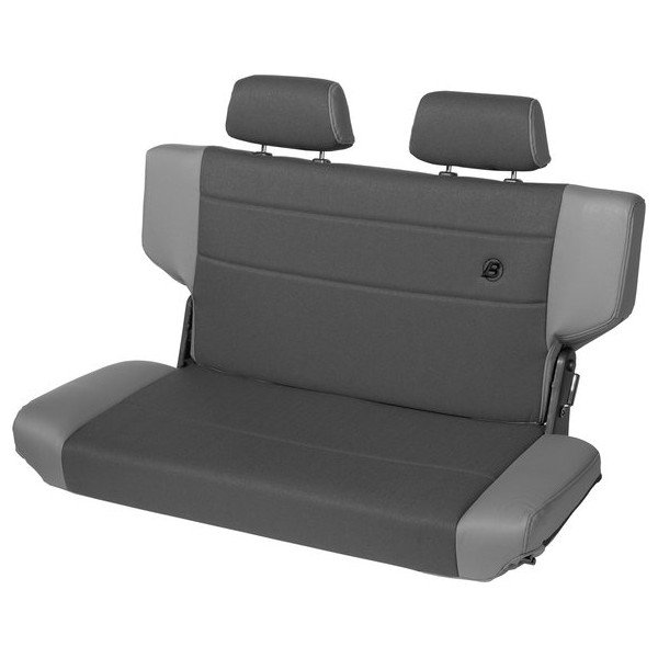 TrailMax II Fold & Tumble Rear Bench Seat in Fabric, Charcoal