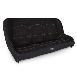 PRP Seats, 39 in. Wide Low Back Rear Bench Seat, in Black & Red for 97-06 Jeep Wrangler TJ