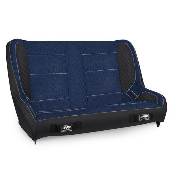 PRP Seats, 39 in. Wide Elite Series Low Back Rear Bench Seat, in Black & Blue for 97-06 Jeep Wrangler TJ