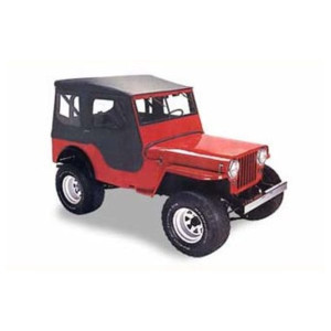 Bestop, Tigertop Soft Top in Black Vinyl, for 41-49 Jeep CJ2A, MB & WWII Bestop, Tigertop Soft Top in Black Vinyl, for 41-49 Jeep CJ2A, MB & WWII