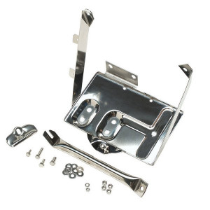 Kentrol, Battery Tray with Support Arm, Polished Stainless, for 76-86 Jeep CJ