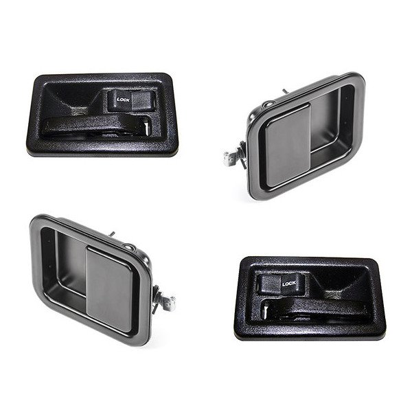 Quadratec, Complete Door Handle Kit, Black, for 82-95 Jeep CJ & Wrangler YJ, 97-06 Wrangler TJ