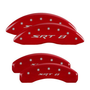 MGP Caliper Covers, SRT8 Logo Brake Caliper Covers, Red, For 11-21 Jeep Grand Cherokee SRT8 WK MGP Caliper Covers, SRT8 Logo Brake Caliper Covers, Red, For 11-21 Jeep Grand Cherokee SRT8 WK