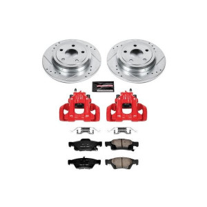 Power Stop, Rear Z36 Extreme Performance Truck & Tow Brake Kit with Calipers, Models with Solid Rear Rotors, for 11-18 Jeep Grand Cherokee WK2
