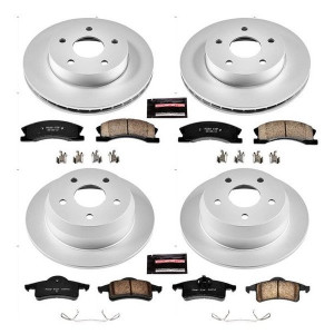 Power Stop, Front & Rear Z17 Evolution Geomet Coated Brake Kit, for 99-04 Jeep Grand Cherokee WJ with Akebono Calipers
