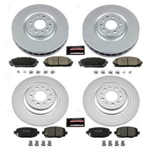 Power Stop, Front & Rear Z17 Evolution Geomet Coated Brake Kit, for 14-16 Jeep Cherokee KL with Dual Piston Front Calipers
