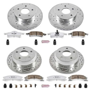 Power Stop, Front & Rear Z26 Street Warrior Performance Brake Kit, for 99-02 Jeep Grand Cherokee WJ with Teves Calipers