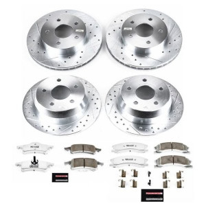 Power Stop, Front & Rear Z26 Street Warrior Performance Brake Kit, for 99-04 Jeep Grand Cherokee WJ with Akebono Calipers