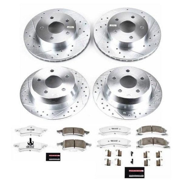 Power Stop, Front & Rear Z26 Street Warrior Performance Brake Kit, for 99-04 Jeep Grand Cherokee WJ with Akebono Calipers Power Stop, Front & Rear Z26 Street Warrior Performance Brake Kit, for 99-04 Jeep Grand Cherokee WJ with Akebono Calipers