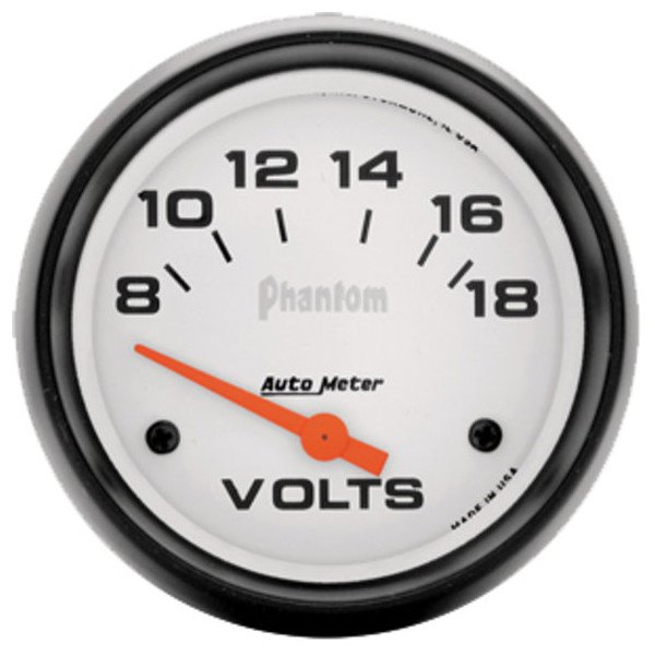 Auto Meter, Phantom 2 5/8" Voltmeter 8-18 Volts, Universal