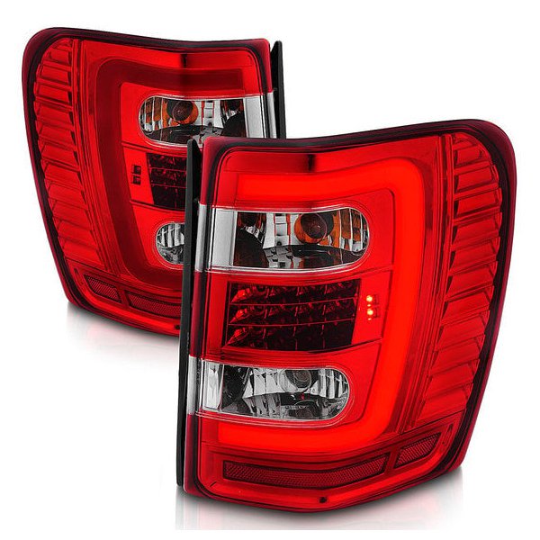 Anzo USA, LED Tail Lights with C Light Bar, with Red Lens for 99-04 Jeep Grand Cherokee WJ