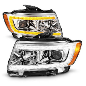 Anzo USA, Projector Switchback Plank Style Headlights, with Black Housing for 11-13 Jeep Grand Cherokee WK2 Anzo USA, Projector Switchback Plank Style Headlights, with Black Housing for 11-13 Jeep Grand Cherokee WK2
