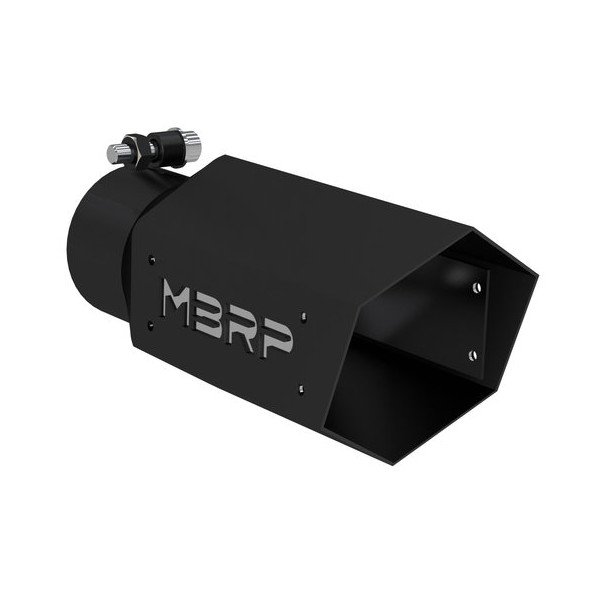 MBRP, 4" Universal Black Series Hex Exhaust Tip with MBRP Logo, for 3" Tailpipes
