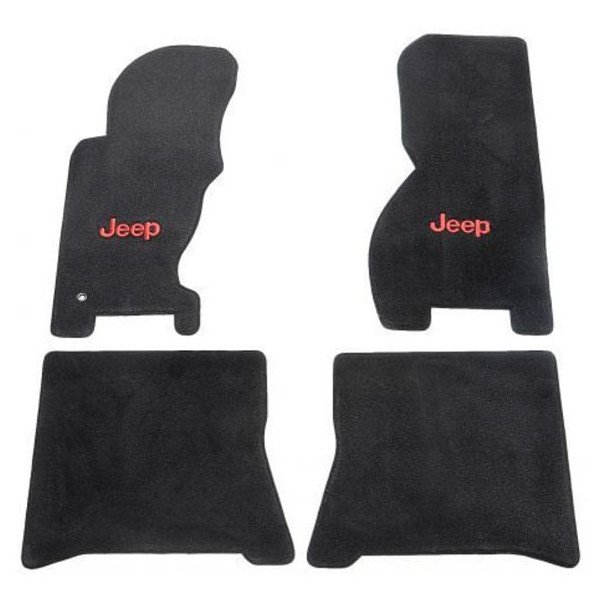 Lloyd Mats, 4-Piece Floor Mats, Black w/ Red Logo, for 96-98 Jeep Grand Cherokee ZJ Lloyd Mats, 4-Piece Floor Mats, Black w/ Red Logo, for 96-98 Jeep Grand Cherokee ZJ