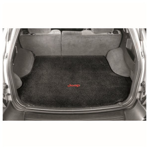 Lloyd Mats, Cargo Mat with Jeep Logo, Black w/ Red Logo, for 93-98 Jeep Grand Cherokee ZJ with Full-Size Spare