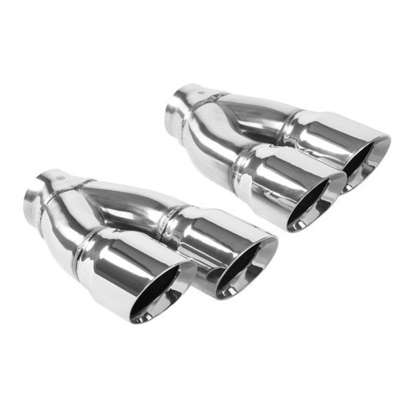 Dual Exit 3" Weld On Exhaust Tip Pair