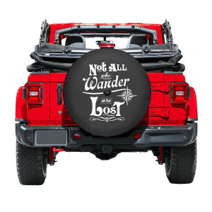 Not All Who Wander Are Lost Logo Tire Cover, 32" Tire (245/75R17 or 255/70R18)