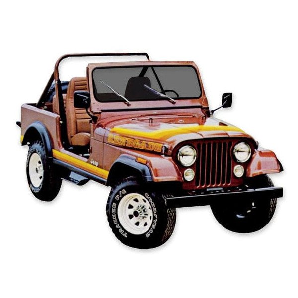 Phoenix Graphix, Renegade Vinyl Hood Graphics Kit, in Red for 81-82 CJ7 Phoenix Graphix, Renegade Vinyl Hood Graphics Kit, in Red for 81-82 CJ7