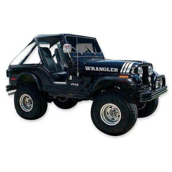 Phoenix Graphix, Scrambler Vinyl Hood Graphics Kit, in Silver for 70-95 CJ & Wrangler Vehicles