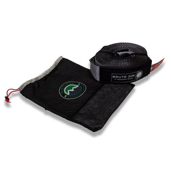 Overland Vehicle Systems, Tow Strap in Gray with Black Ends & Storage Bag, 30,000 Lbs Break Strength & 3" x 30' Overland Vehicle Systems, Tow Strap in Gray with Black Ends & Storage Bag, 30,000 Lbs Break Strength & 3" x 30'