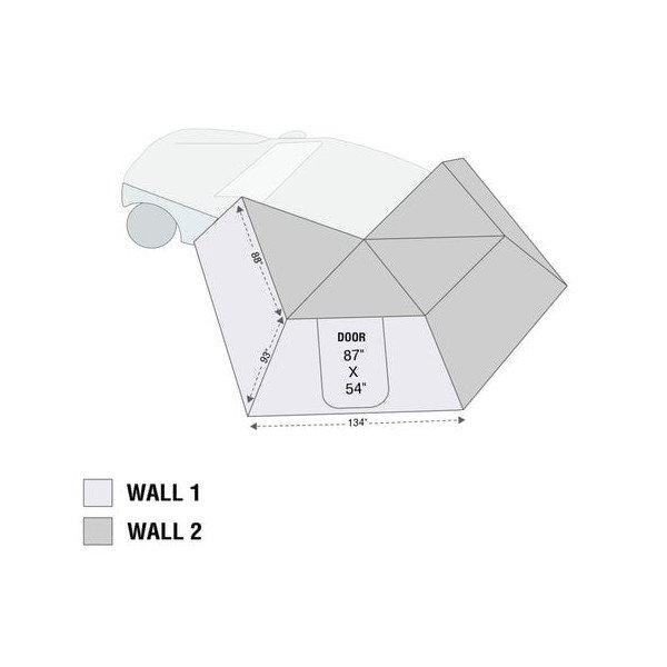 Overland Vehicle Systems, Nomadic 270 LT Awning Walls, Wall 2 for Driver Side Nomadic 270 LT Awning