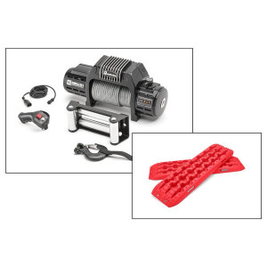 Q-Performance Stealth Winch, 10,000 lbs Steel Cable with Red Recovery Board