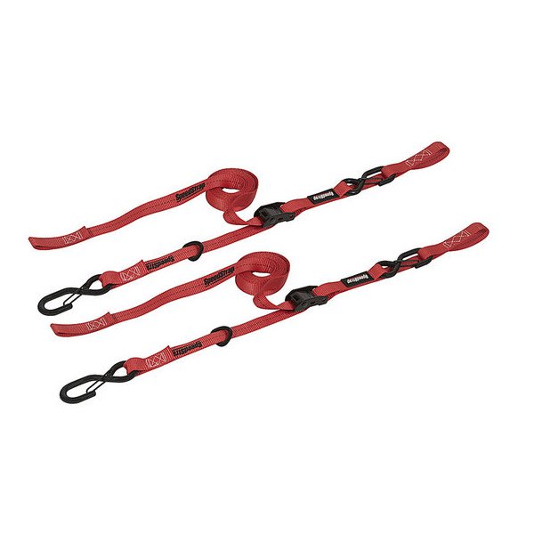 PRP Seats, SpeedStrap 1&Prime; x 10&prime; CAM-Lock Tie Down, in Red with Snap S-Hooks & Soft-Tie