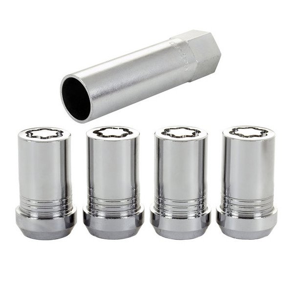 McGard, Wheel Lock Set with Key, Tuner 4 Piece with Chrome Finish for 18-23 Jeep Wrangler JL & Gladiator JT