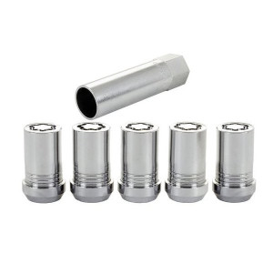 McGard, Wheel Lock Set with Key, Tuner 4 Piece in 22mm Hex Drive & Chrome Finish for Jeep CJ & Wrangler