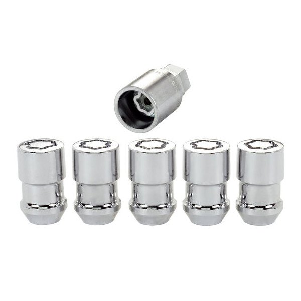 McGard, Wheel Lock Set with Key, 5 Piece in 3/4 & 13/16 Dual Hex Drive & Chrome Finish for Jeep CJ & Wrangler