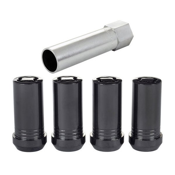 McGard, Wheel Lock Set with Key, Tuner 4 Piece in 13/16 Hex Drive & Black Finish for Jeep CJ & Wrangler