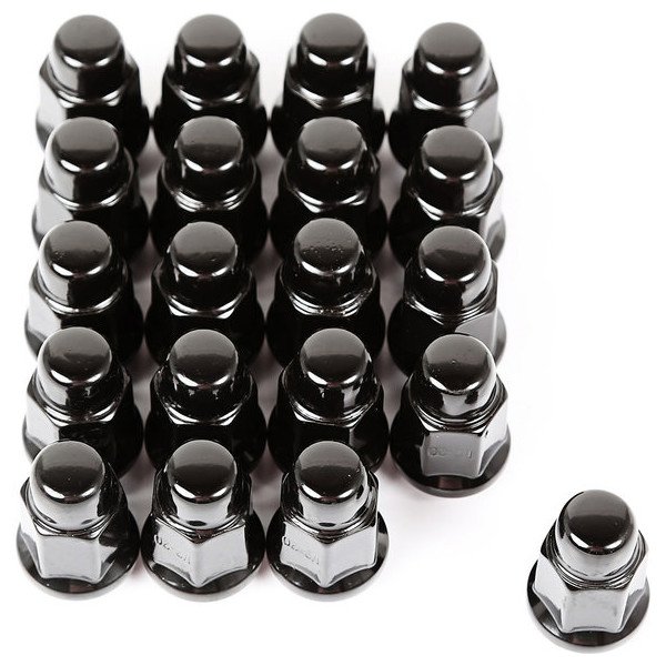 20 Piece Wheel Lug Set 1/2"x20 Thread in Black