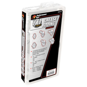 Performance Tool, 70 Piece Grease Fitting Assortment, Universal