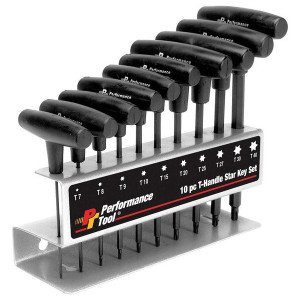 Performance Tool, 10 pc T-Handle Star Key Set, Universal