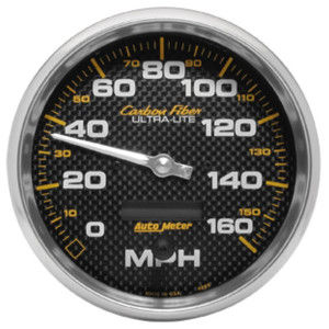 Auto Meter, Carbon Fiber Series 3 3/8" Electronic Speedometer, Universal Auto Meter, Carbon Fiber Series 3 3/8" Electronic Speedometer, Universal