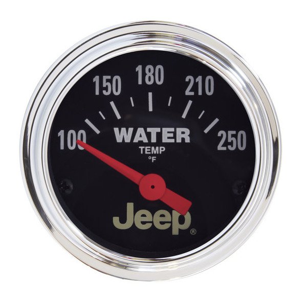 Auto Meter, Jeep Logo 2 1/16" Diameter Water Temperature Gauge (100F - 250F), Universal