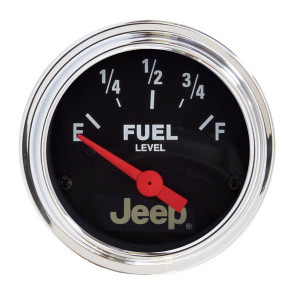 Auto Meter, Jeep Logo 2 1/16" Diameter Electrical Fuel Gauge (73 OHMS = Empty, 8-12 OHMS = Full), Universal Auto Meter, Jeep Logo 2 1/16" Diameter Electrical Fuel Gauge (73 OHMS = Empty, 8-12 OHMS = Full), Universal