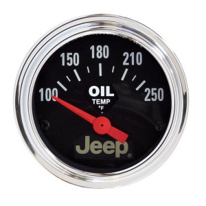 Jeep Logo 2 1/16" Diameter Oil Temperature Gauge