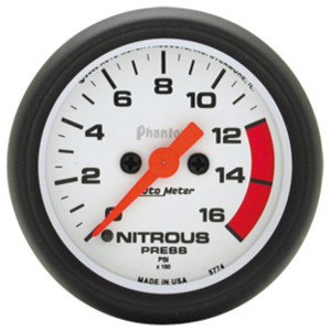 Auto Meter, Phantom Series Nitrous Pressure 0-1600PSI, Universal Auto Meter, Phantom Series Nitrous Pressure 0-1600PSI, Universal